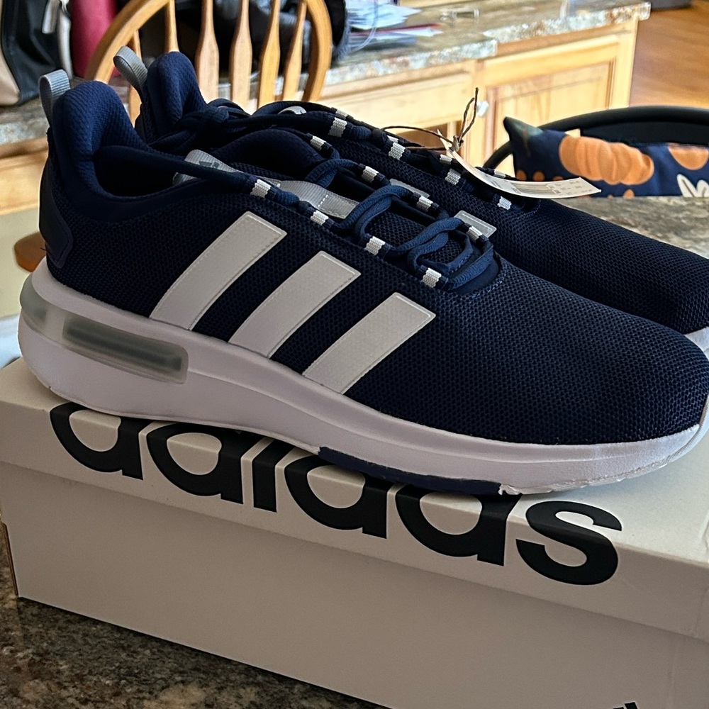 adidas Navy and White Athletic Shoes